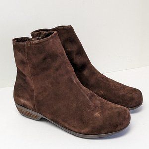 Walking Cradles Elsie Ankle Boots, Brown Suede, Women's 11 Extra Wide